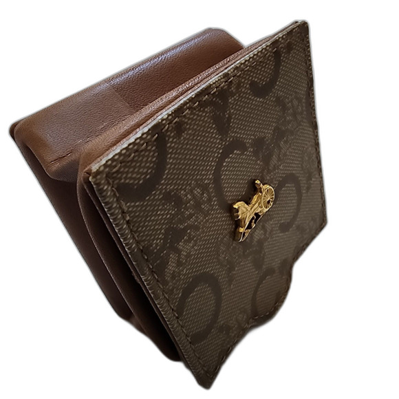 Celine Macadam Coin Case Box Wallet Gold Logo 80's - Picture 3 of 11